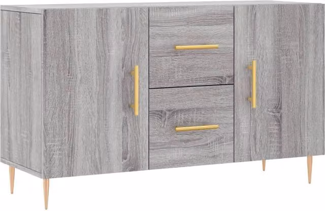 Berkfield Home Modern Grey Sonoma Sideboard, W/D/H: 100 x 36 x 60 cm