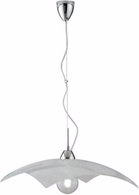 Netlighting Miro Glass Ceiling Pendant in White and Chrome with E27 Socket