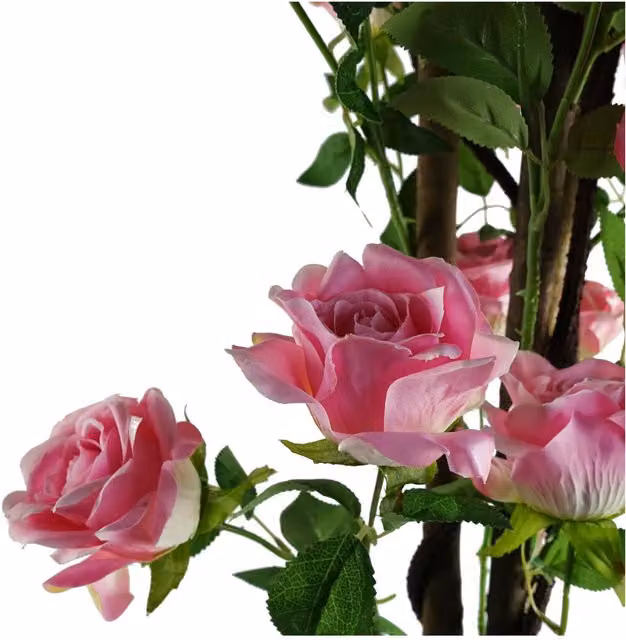Dyzi 105 cm Pink Artificial Rose Tree with Silk Flowers