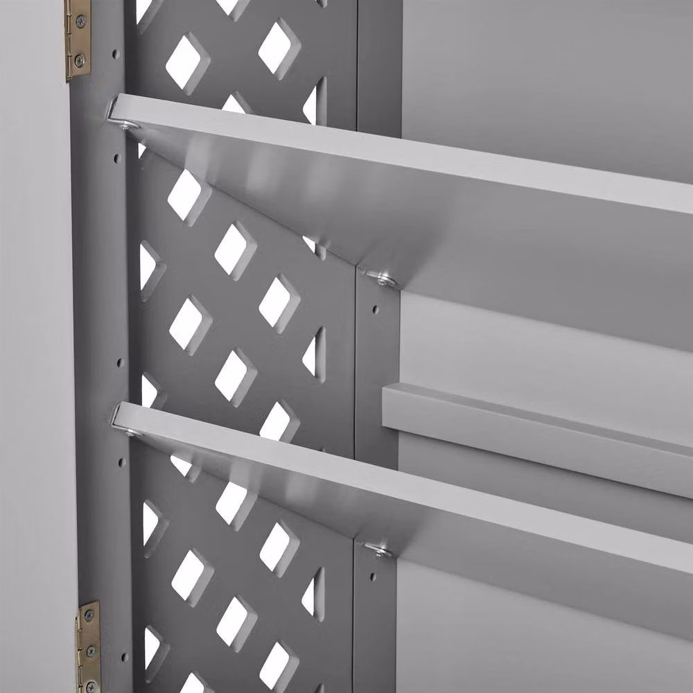 Statement Furniture Florence Acacia Wood Shoe Storage Cabinet in Grey, H 110 x W 90.5 x D 36 cm – 3