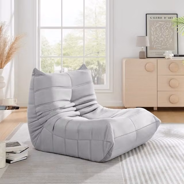 Bravich LTD Cocoon Lounge Chair in Grey Microfibre Fabric – 1