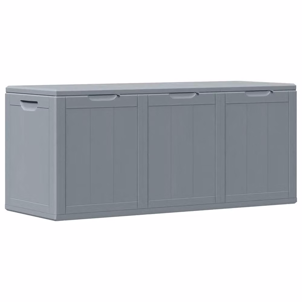 Berkfield Home Garden Storage Box, 270L, Grey Rattan Plastic, W: 118.5 cm, D: 44.5 cm, H: 51.0 cm – 2