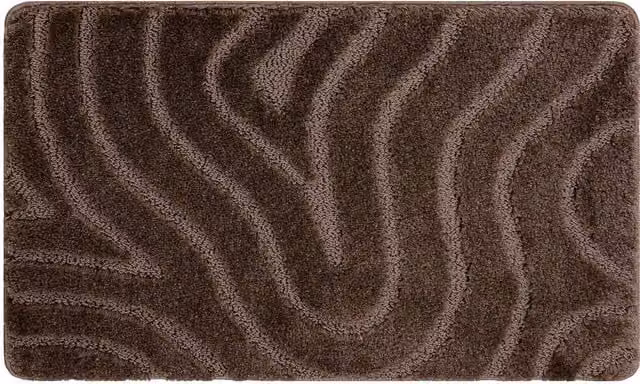 RugsX Brown Rectangular Bath Mat, W: 60 cm, D: 100 cm – 1