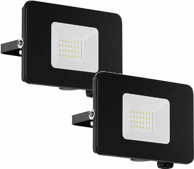 Loops 2 Pack Black Adjustable 20W LED IP65 Outdoor Wall Floodlight Lantern – 1