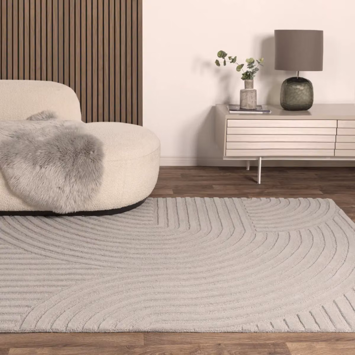 The Rug Shop UK Silver Handmade Wool Modern Geometric Easy To Clean Area Rug W: 160 cm, D: 230 cm – 2