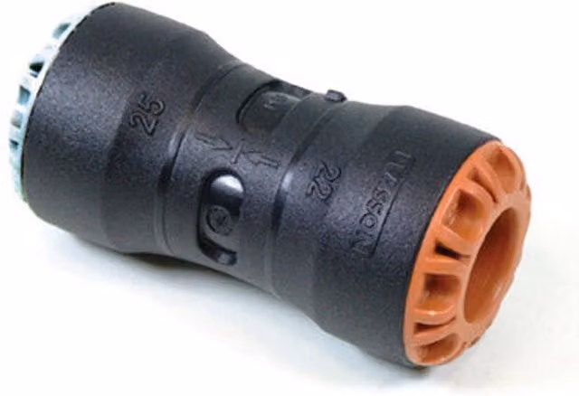 Plasson Pushfit Coupler Grey PE to Copper/PB/PE 25mm x 22mm 1001C PP1001CU025022