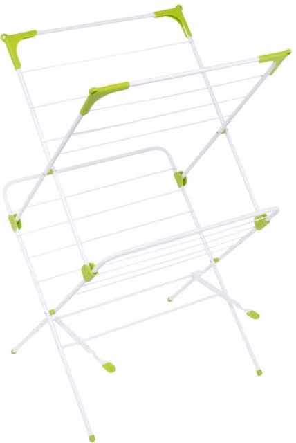 Orwell Double X Clothes Airer in White and Multicolour Coated Steel