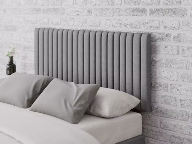 Grant Grey Velvet Upholstered Striped Headboard Width: 60 cm