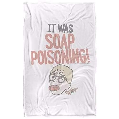 Warner Bros. A Christmas Story Ralphie It Was Soap Poisoning Super Soft Fleece Throw Blanket, W/D/H: 91 x 147 cm