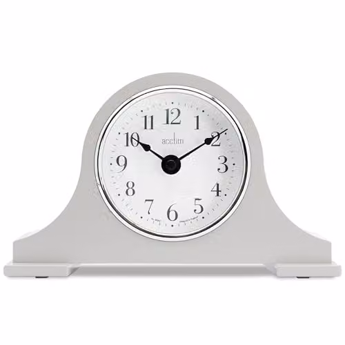 Acctim Harston Napoleon Quartz Battery Mantle Clock in Earl Grey with Arabic Numbers
