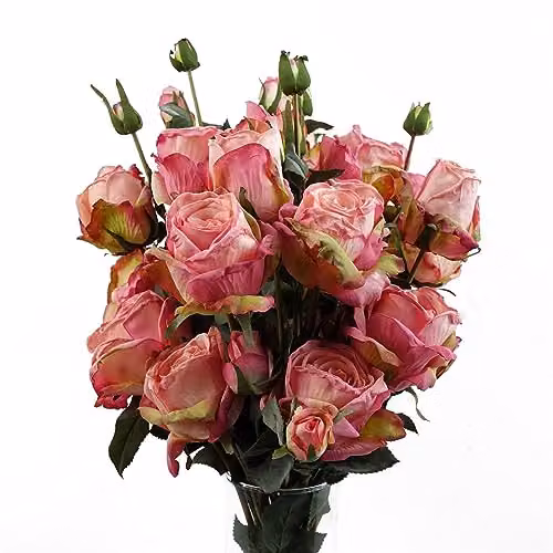 Pink Rose Leaf Design Artificial Textile Tabletop Flowers – 2