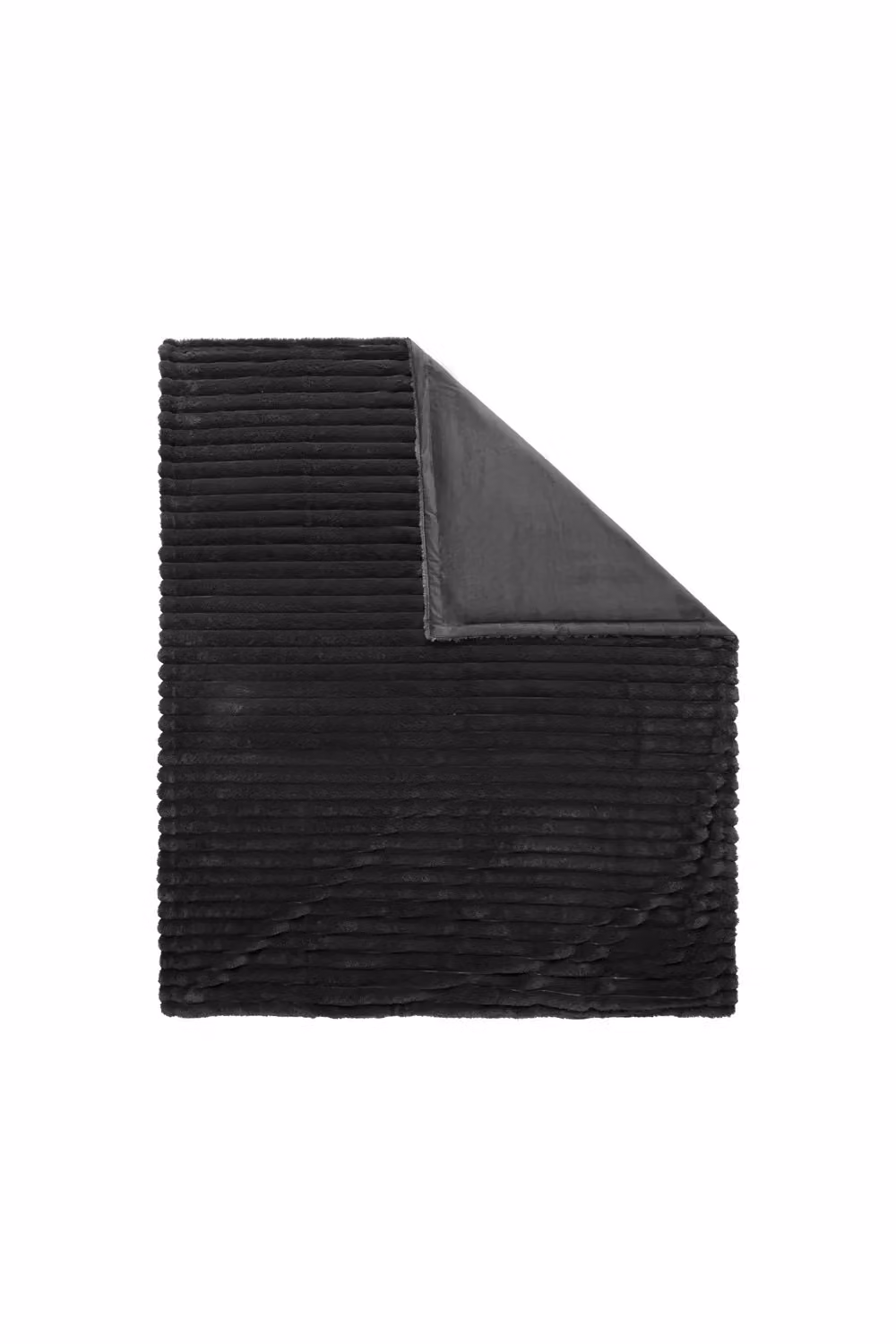 BHS Jumbo Cord Throw with Plain Velvet Backing in Black, W/D: 127 x 152 cm – 2