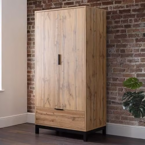 Julian Bowen Bali 2 Door 1 Drawer Wardrobe in Oak