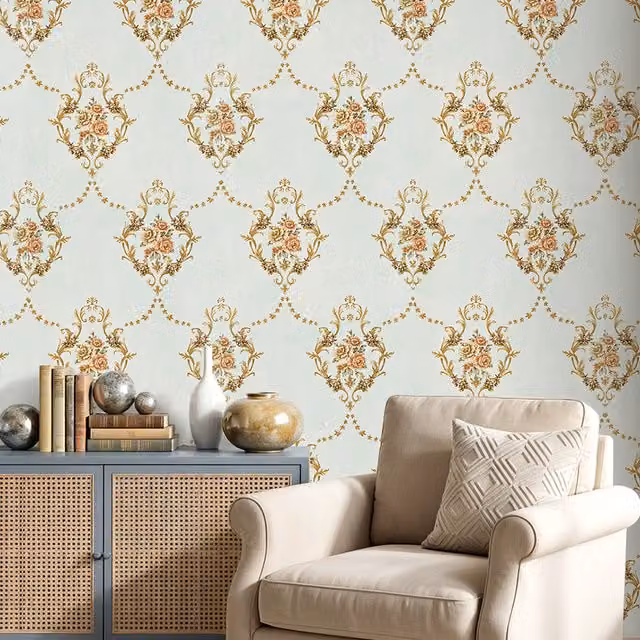 Lifeideas Green Floral 3D Embossed Non-Woven Botanical Wallpaper Roll