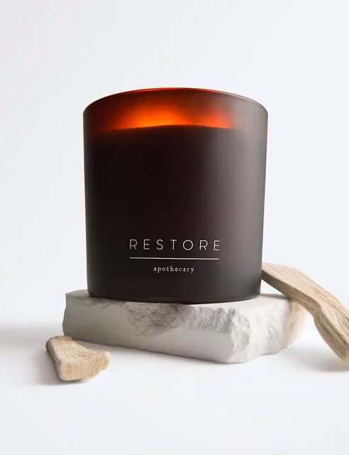 Apothecary Restore 3 Wick Candle in Amber and Black