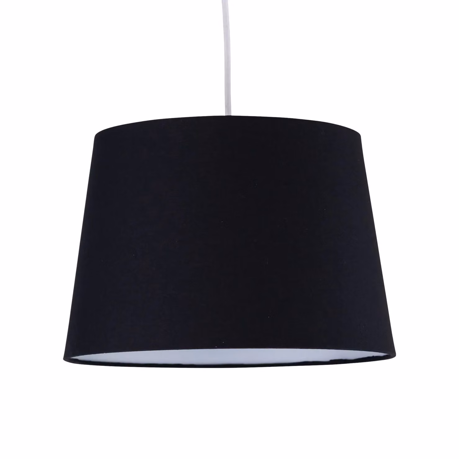 First Choice Lighting Set of 2 Black Fabric Tapered Cylinder Pendant Lamp Shades, Diameter: 28 cm – 2