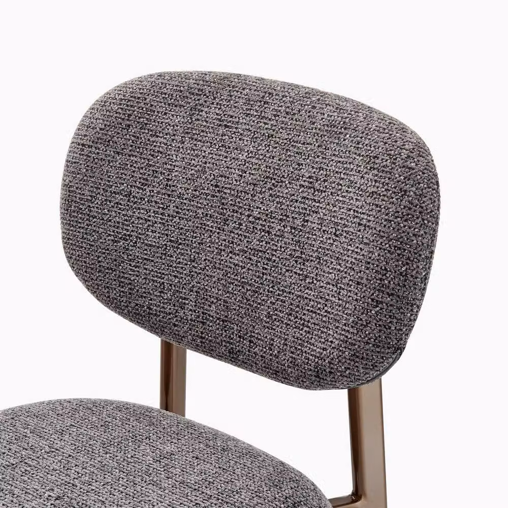 FurnitureboxUK Set of 2 Mirelle Grey Fabric Dining Chairs with Bronze Metal Legs in Charcoal – 3