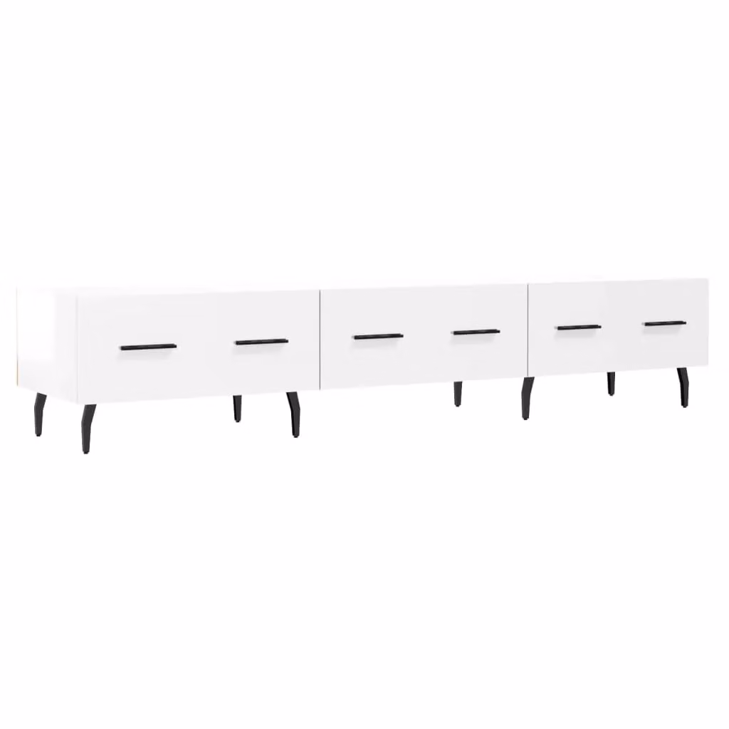 Berkfield Home Modern High Gloss White TV Cabinet, W: 150 cm, D: 36 cm, H: 30 cm – 2