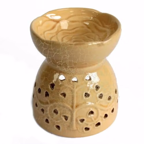 KDMD Tree of Life Ceramic Oil Burner in Yellow