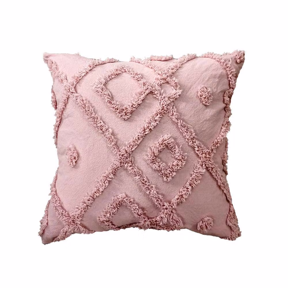 Velosso Diamond Tuft Filled Square Cushion in Purple and Pink, W/D/H: 43 x 43 x 43 cm – 2