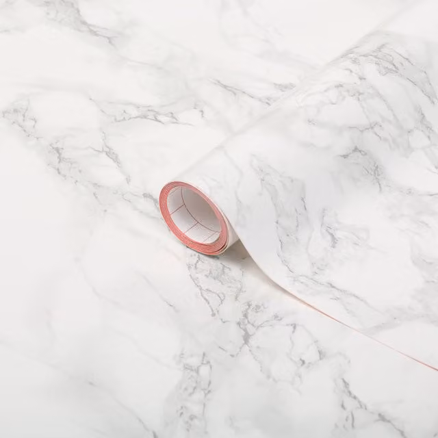 d-c-fix Marble Grey Effect Self Adhesive Vinyl Film in White