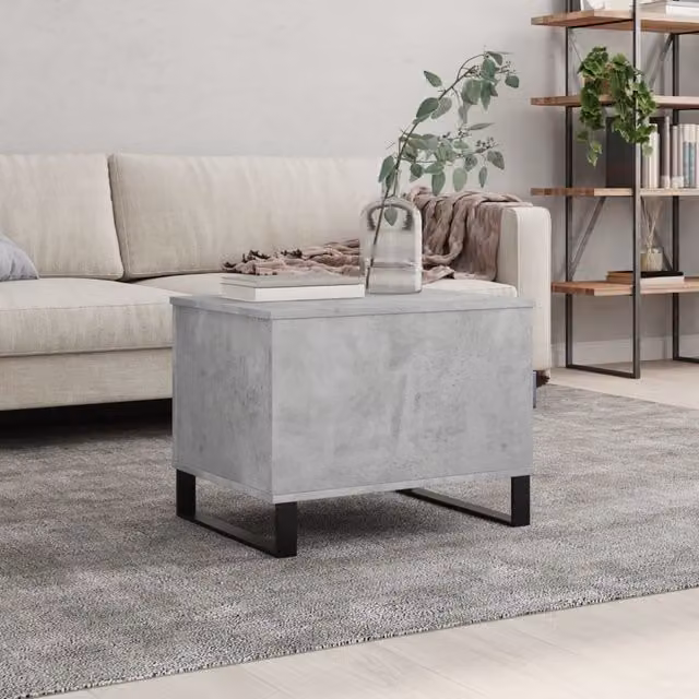 Berkfield Home Modern Rectangular Coffee Table in Grey with Lift Mechanism, W: 60 cm, D: 44.5 cm, H: 45 cm – 1