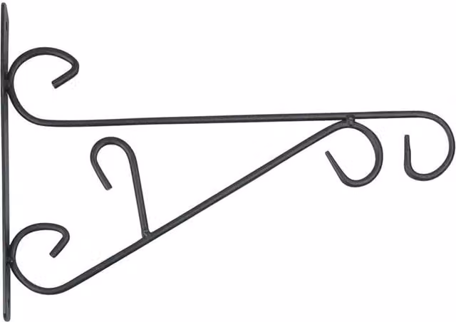Garden Pride Black Curved Design Hanging Basket Bracket, 30 cm