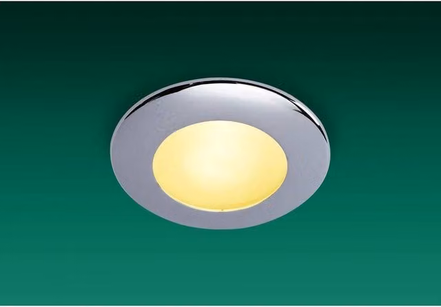 Netlighting Sonar Round Recessed Bathroom Ceiling Downlight in Chrome Silver IP64