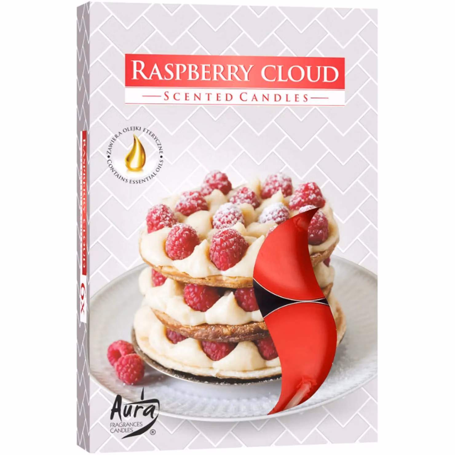 KDMD Set of 6 Raspberry Cloud Scented Tealights in Red – 2