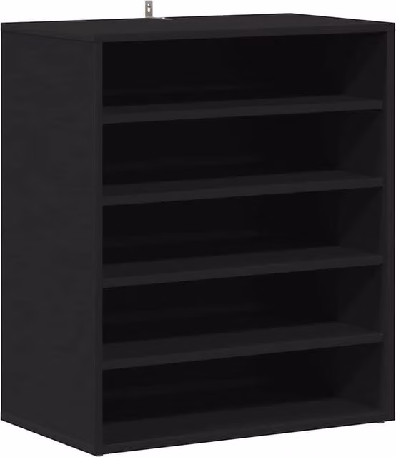 Berkfield Home Modern Black Shoe Cabinet with Internal Flat Shelves, W/D/H: 60 x 35 x 70 cm