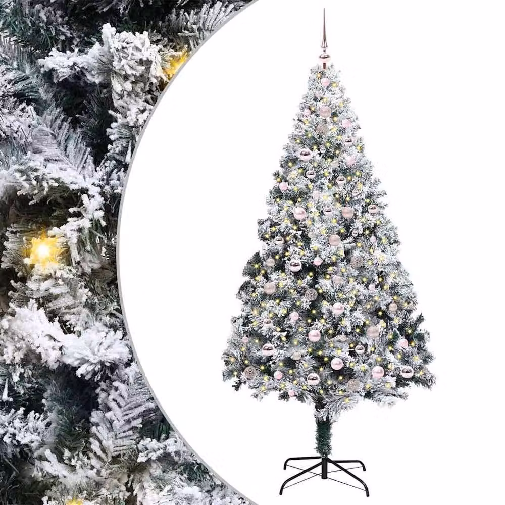 Berkfield Home Green Artificial Christmas Tree with 300 LEDs and Stand, Height: 240 cm – 3