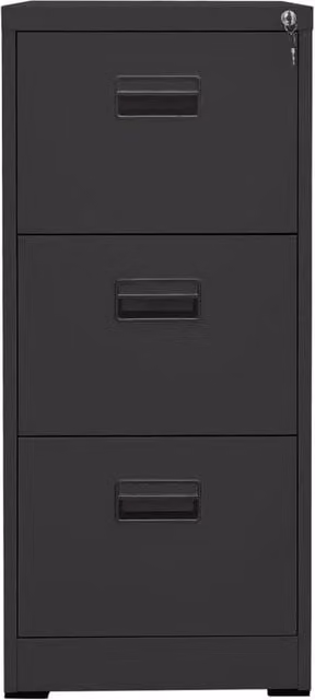 Berkfield Home Steel Filing Cabinet in Anthracite Grey, W: 46 cm, D: 62 cm, H: 102.5 cm – 1