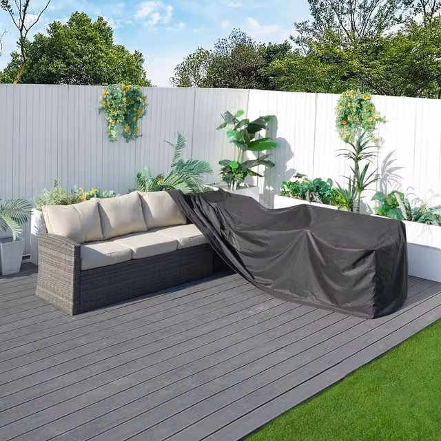 Abrihome Waterproof Patio Sofa Rain Cover in Black