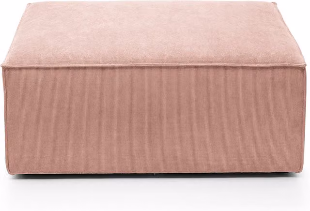 Abakus Direct Doris Rectangular Footstool in Pink Cord Fabric