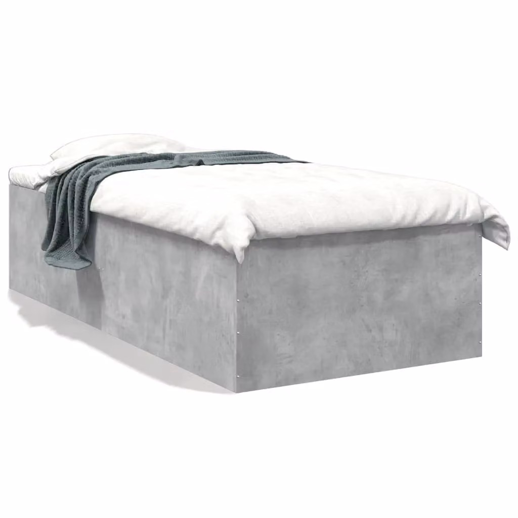 Berkfield Home Small Single Bed Frame in Concrete Grey, W: 75 cm, L: 190 cm – 2