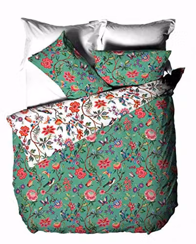 Riva Home Floral Reversible Duvet Cover and Pillowcase Set in White and Yellow – 3