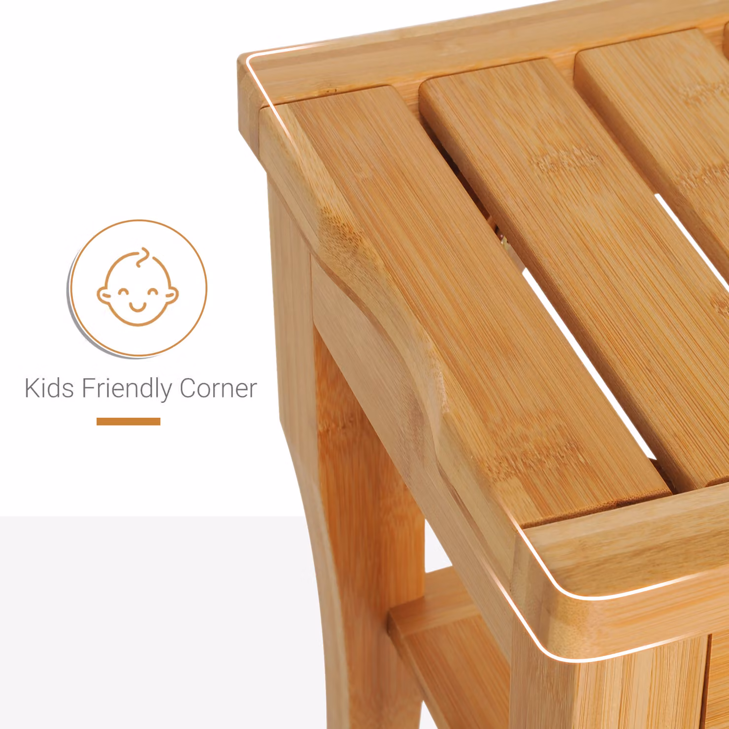 HOMCOM Bamboo Bathroom Shower Bench with Lower Shelf, Brown – 3