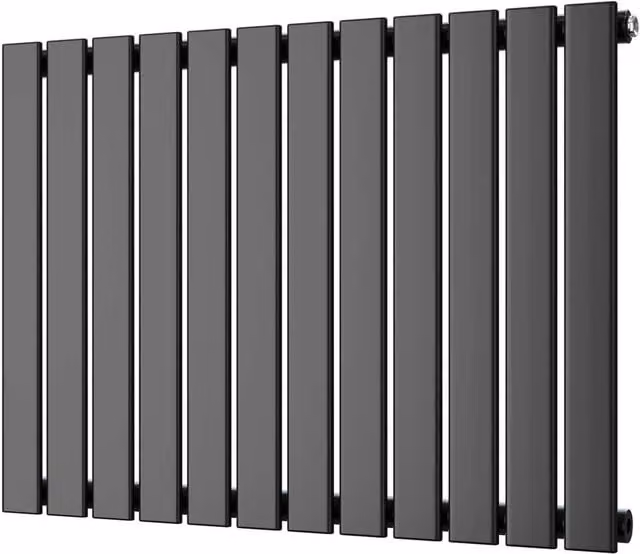 UK Radiators Typhoon Black Flat Tube Horizontal Designer Radiator, W: 81.6 cm, H: 60 cm – 1