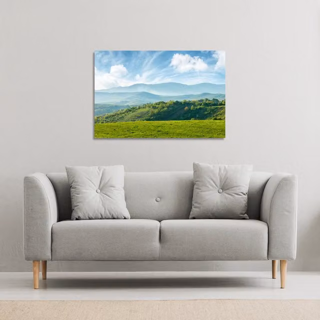 Benjamin Tate Design LTD Panorama of Beautiful Romanian Countryside Landscape Canvas Print, Green, W: 127 cm, H: 101 cm