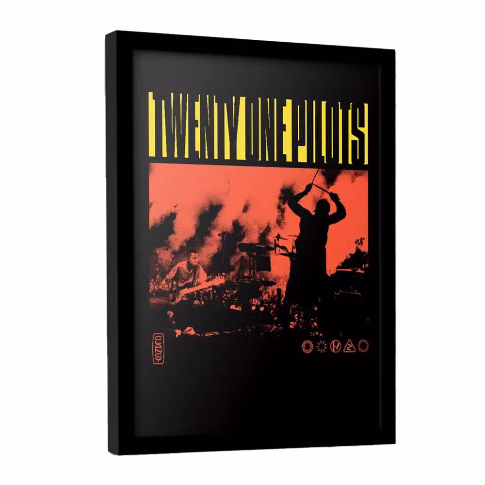 Twenty One Pilots Live Fire Framed Paper Poster in Black – 3