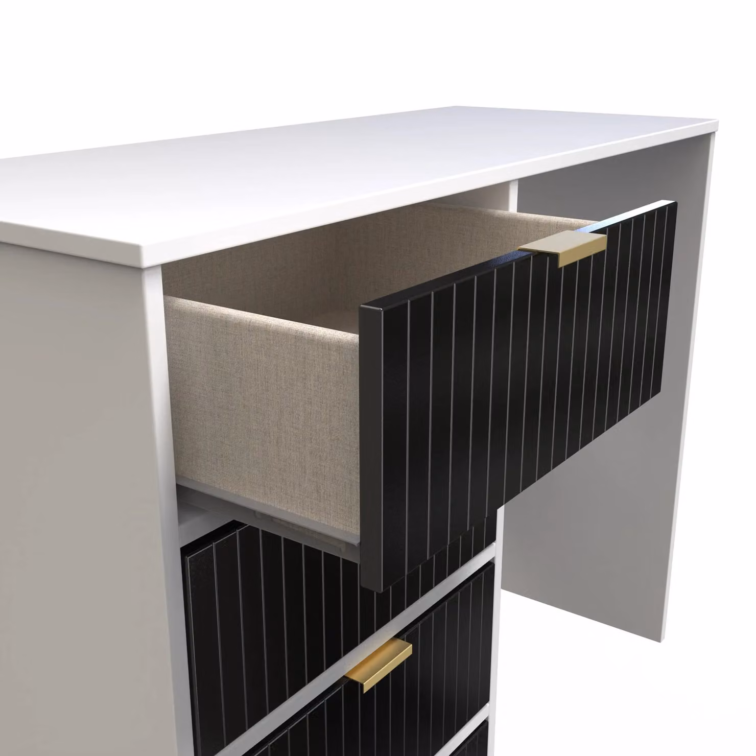 Ready Assembled 2 U Bexley 4 Drawer Vanity in True Black – 2