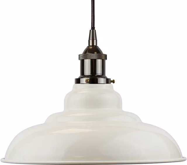 SE Home St Edmund's Clay White and Black Nickel Round Pendant Light