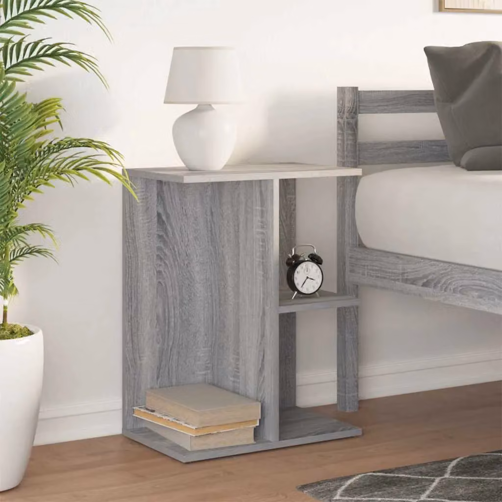 Berkfield Home Grey Sonoma Bedside Table W: 46.5 cm, D: 29 cm, H: 61 cm – 2