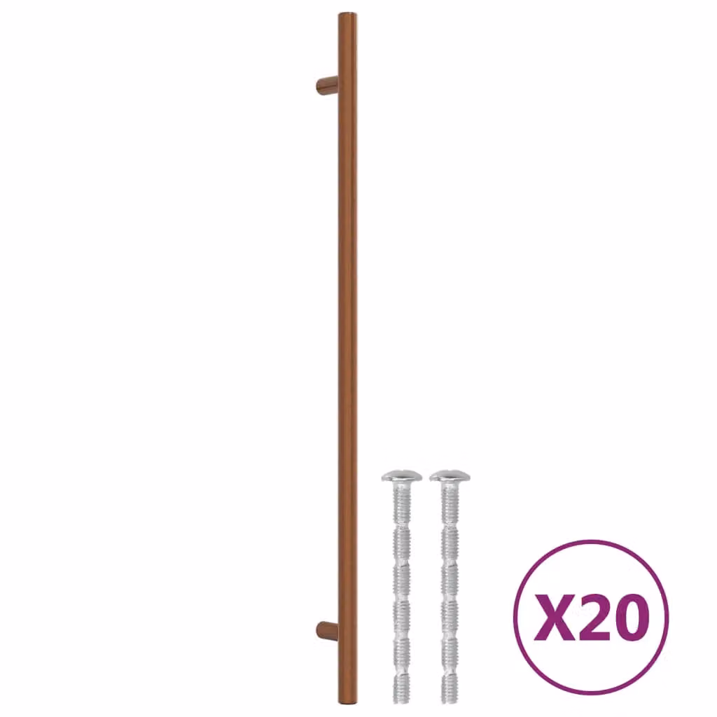 Berkfield Home Stainless Steel Bar Cabinet Handles, 20 Pack, Bronze and Brown, Length: 32 cm – 2