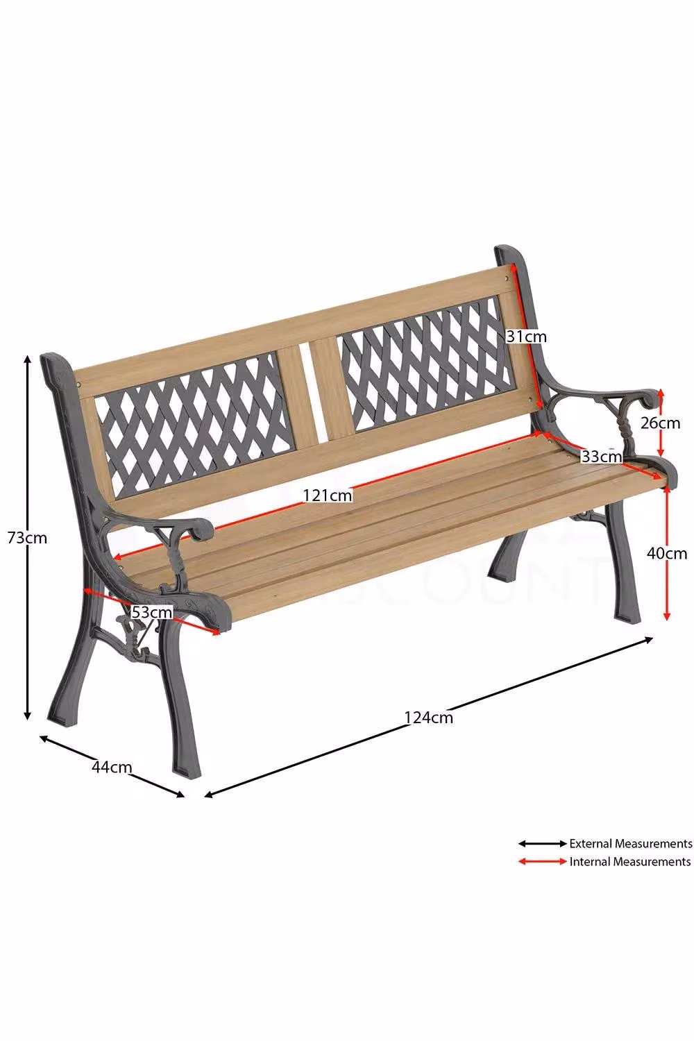 Home Discount Vida Garden 3 Seater Twin Cross Style Outdoor Bench in Brown – 2