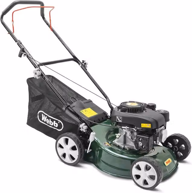 Webb Classic 41cm Petrol Lawnmower in Green with Collection Bag