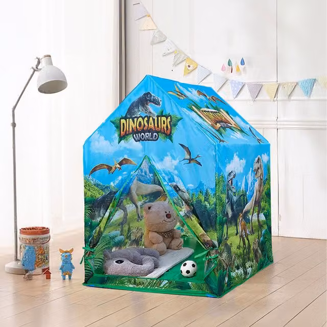 Livingandhome Blue Dinosaur Textile Play Tent