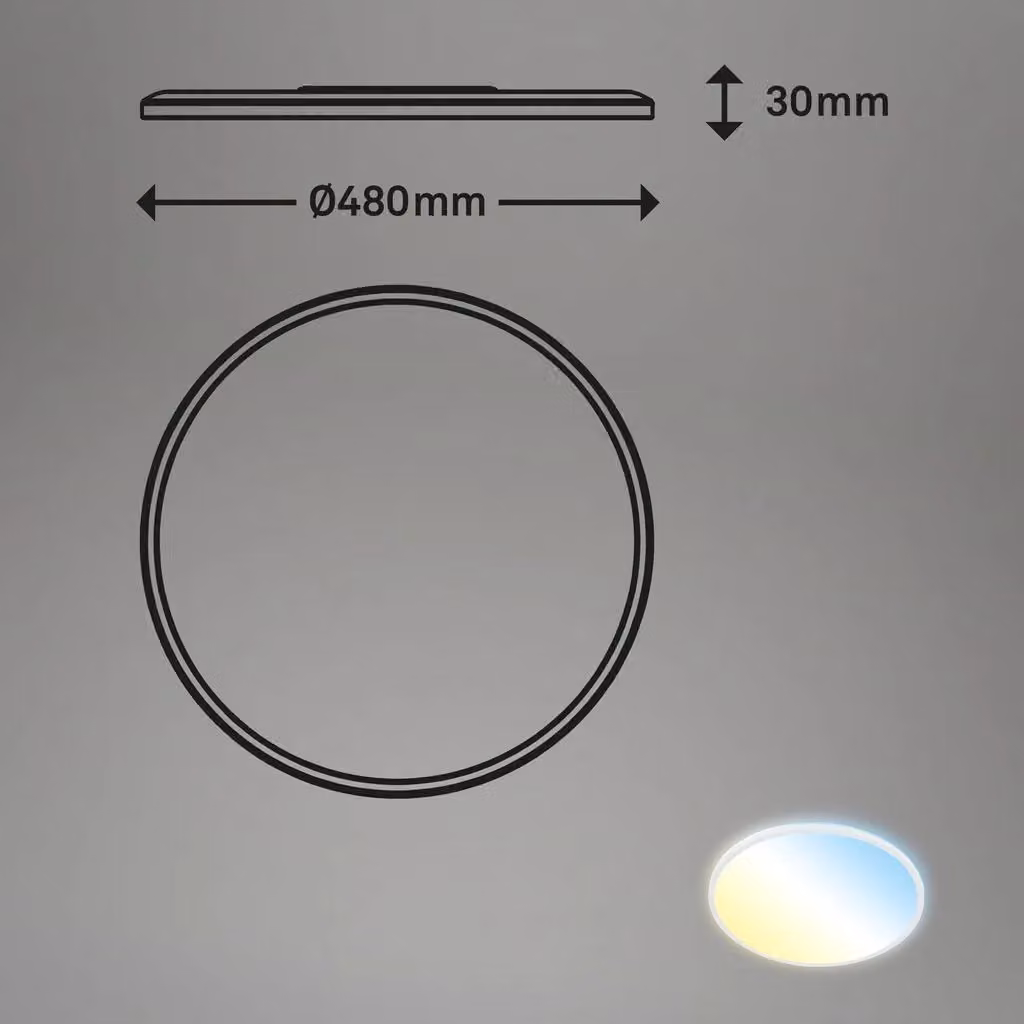 Briloner Ultraslim White 31W CCT LED Ceiling Panel with Remote Control and Dimming Function – 5