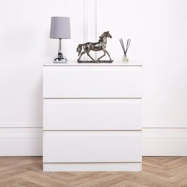 Home Treats Minimalist White MDF Bedroom Chest of Drawers
