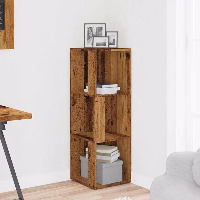 Berkfield Home Classic Corner Cabinet in Brown, W/D/H: 33 x 33 x 100 cm – 1